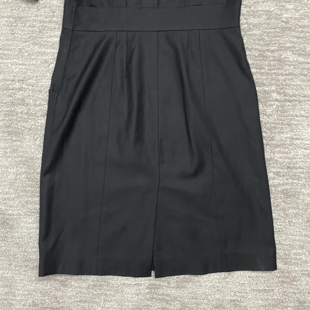 J.Crew Dress Womens 4 Black Wool Sheath Pockets Back Buttons Career Capsule - Picture 7 of 16